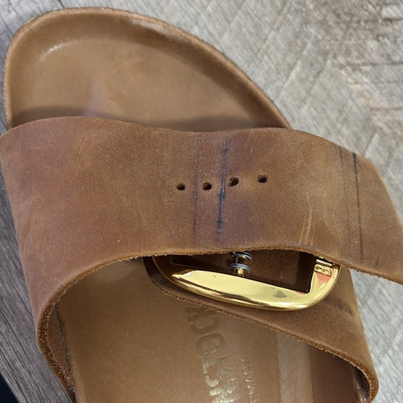 Birkenstock Madrid Big Buckle Sandals Cognac Oiled Leather size 39 (US 8-8.5) - Picture 9 of 10